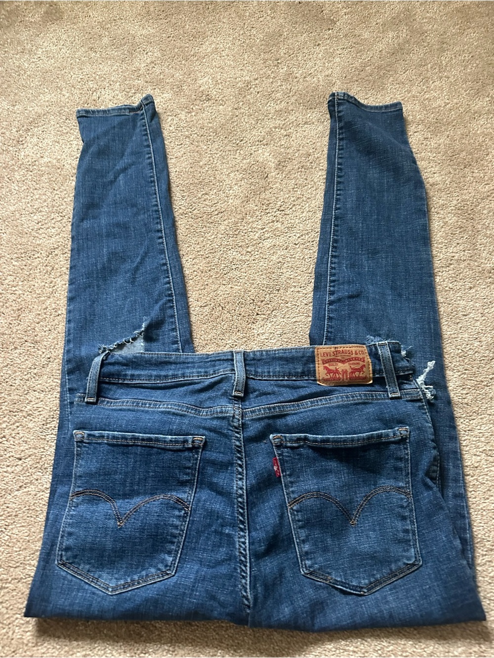 Levi's Blue Denim Jeans with Back Pocket Detail